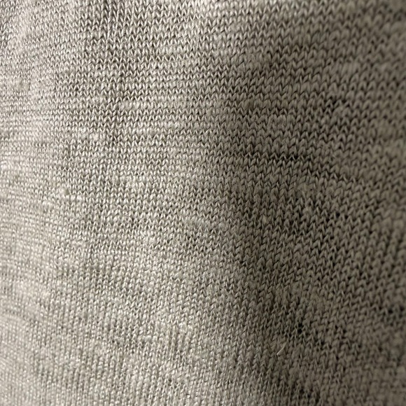 100% Linen Knit V-Neck Tee by Tahari- Plus Size 1X- Sage Green Minimalist Staple - Picture 8 of 12